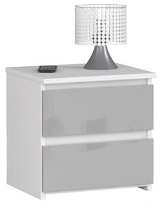 Nočný stolík CL2 2SZ CLP metalický, lesk