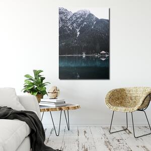 Obraz na plátne Pohľad z hôr na breh jazera - Dmitry Belov Rozmery: 40 x 60 cm