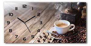 Vodorovné Sklenené hodiny na stenu tiché Ranná káva