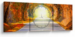 Obraz - Brána z korún stromov (s hodinami) (90x30 cm)