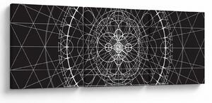 Obraz - Abstrakcia hodín (s hodinami) (90x30 cm)