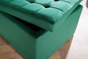 Dizajnová taburetka Rococo 60 cm smaragdovo-zelený zamat