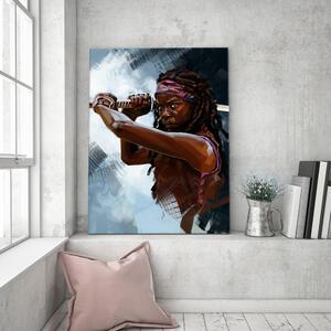 Obraz na plátne The Walking Dead, portrét Michonne - Dmitry Belov Rozmery: 40 x 60 cm