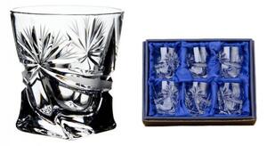 Onte Crystal Bohemia Crystal ručne brúsené poháre na destiláty Quadro Mašle 55 ml 6KS