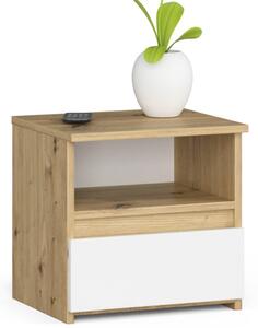 Nočný stolík CL1 dub artisan / biely