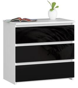 Nočný stolík CL3 60 cm biely / čierny, lesk