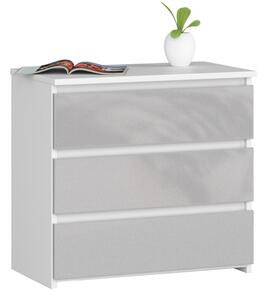 Nočný stolík CL3 60 cm biely / metalický, lesk