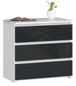 Nočný stolík CL3 60 cm biely / grafitový, lesk