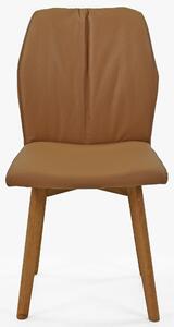 Kožená jedálenská stolička s dubovými nohami Bivio
