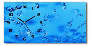 Vodorovné Moderné sklenené hodiny na stenu Kvapky vody