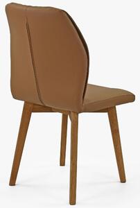 Kožená jedálenská stolička s dubovými nohami Bivio