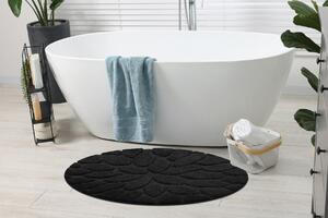 Kúpeľňový koberec SUPREME kruh STONES, čierny