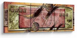 Abstraktný obraz (s hodinami) (90x30 cm)