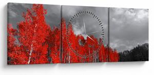 Obraz - Stromy vo farbe jesene (s hodinami) (90x30 cm)