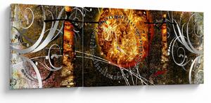 Obraz starovekej dobovej maľby (s hodinami) (90x30 cm)