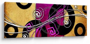 Obraz abstrakcie (s hodinami) (90x30 cm)