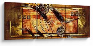 Obraz abstrakcie (s hodinami) (90x30 cm)