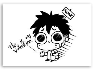 Obraz na plátne Osamelý Valentín manga - Victoria Bravo Rozmery: 60 x 40 cm