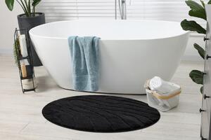 Kúpeľňový koberec SUPREME kruh WAVES, čierny