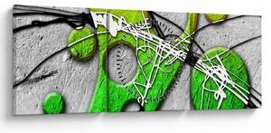 Abstraktný obraz (s hodinami) (90x30 cm)