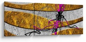 Obraz abstrakcie (s hodinami) (90x30 cm)