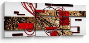Obraz abstrakcie (s hodinami) (90x30 cm)