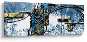 Abstraktný obraz (s hodinami) (90x30 cm)