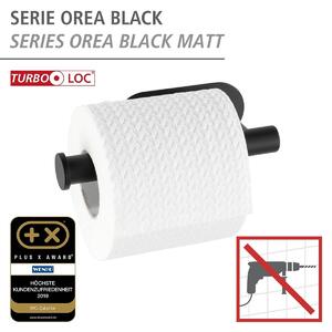 WENKO Držiak na toaletný papier BEZ TURBOLOKU OREA BLACK čierny 5x16x7 cm