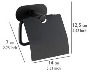 WENKO Držiak na toaletný papier BEZ TURBOLOKU OREA BLACK čierny 13x14x7 cm