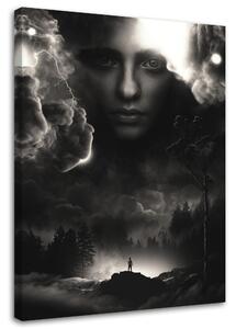 Obraz na plátne Tvár ženy na oblohe - Barrett Biggers Rozmery: 40 x 60 cm