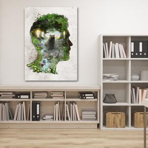 Obraz na plátne Medveď v hlave muža - Barrett Biggers Rozmery: 40 x 60 cm