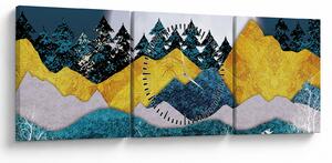 Obraz - Polárna krajina (s hodinami) (90x30 cm)