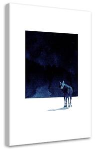 Obraz na plátne Vlk za zimnej noci - Robert Farkas Rozmery: 40 x 60 cm