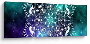 Obraz abstrakcie (s hodinami) (90x30 cm)