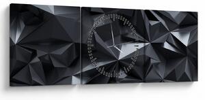 Obraz - Geometrická abstrakcia (s hodinami) (90x30 cm)