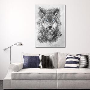 Obraz na plátne Vlk s modrými očami - SyanArt Rozmery: 40 x 60 cm