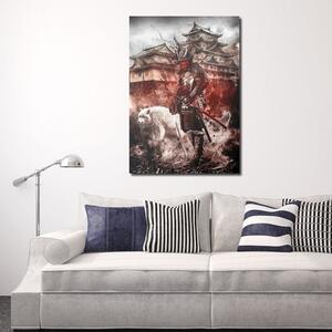 Obraz na plátne Bojovník a biely vlk - SyanArt Rozmery: 40 x 60 cm