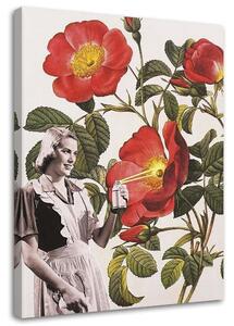 Obraz na plátne Žena maľujúca kvety - Lili Chartrand Rozmery: 40 x 60 cm