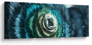 Obraz - Kvet v detaile (s hodinami) (90x30 cm)