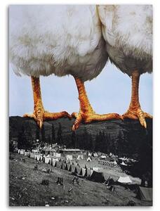 Obraz na plátne Sliepky stojace na horách - Lili Chartrand Rozmery: 40 x 60 cm
