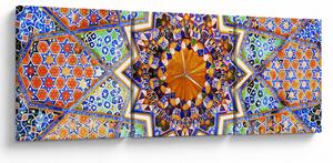 Obraz mozaiky (s hodinami) (90x30 cm)