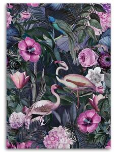Obraz na plátne Plameniaky v tmavej džungli - Andrea Haase Rozmery: 40 x 60 cm