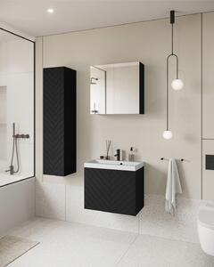 Kúpeľňová zostava so zrkadlom IZORIA 1 - čierny grafit + umývadlo ZDARMA