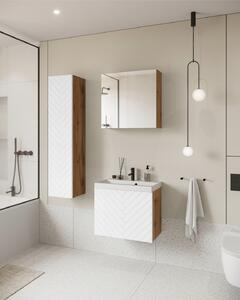 Kúpeľňová zostava so zrkadlom IZORIA 1 - dub wotan / biela + umývadlo ZDARMA