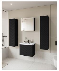 Kúpeľňový set so zrkadlom IZORIA XL 1 - čierny grafit + umývadlo ZDARMA