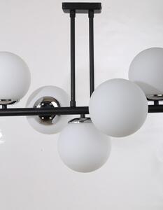 Biele/čierne stropné svietidlo so skleneným tienidlom ø 15 cm Sail – Squid Lighting