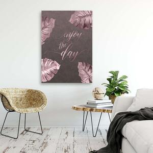 Obraz na plátne Nápis medzi ružovými listami - Andrea Haase Rozmery: 40 x 60 cm