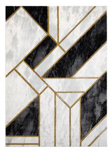Koberec EMERALD exkluzívny 1015 glamour, styl marmur, geometrický čierny / zlatý