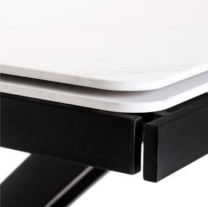 Jedálenský stôl RAKAN biely mramor/čierna