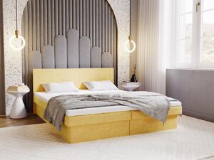 Čalúnená posteľ 140x200 AVRIL 2 s úložným priestorom - žltá